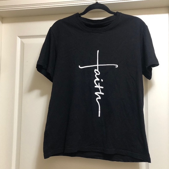 Faith logo graphic Tshirt black size Med EUC short sleeve - Picture 1 of 1